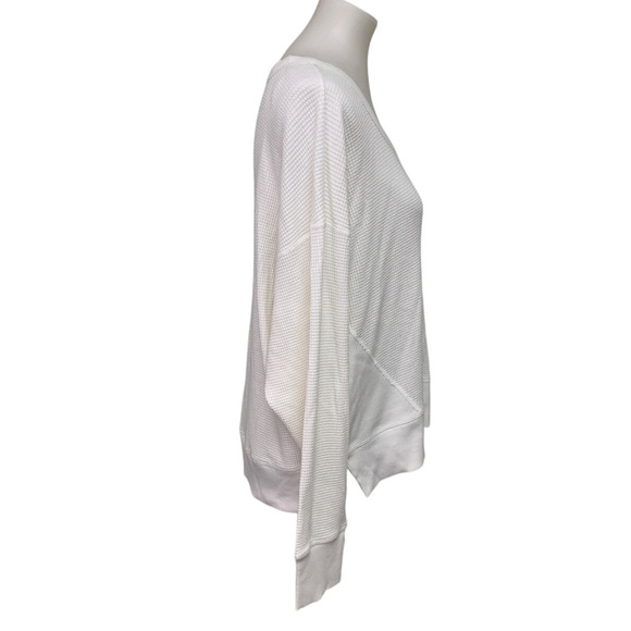New OFFLINE by Aerie Womens Large Cotton Scoop Neck Long Sleeve Waffled Top - Picture 3 of 6